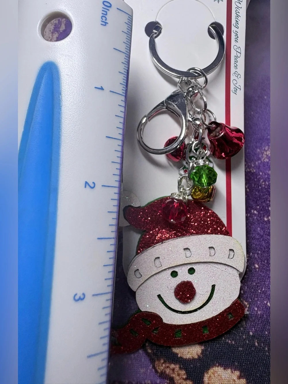 ❤️💚🤍 Set of two Festive Red & White Snowman Keychain and/or bag charms NWT